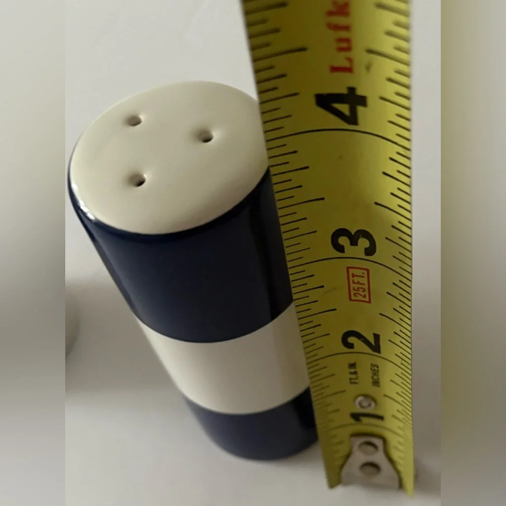 Nautica J-Class  Blue  Salt Pepper Shaker Striped Blue Retire Replacement